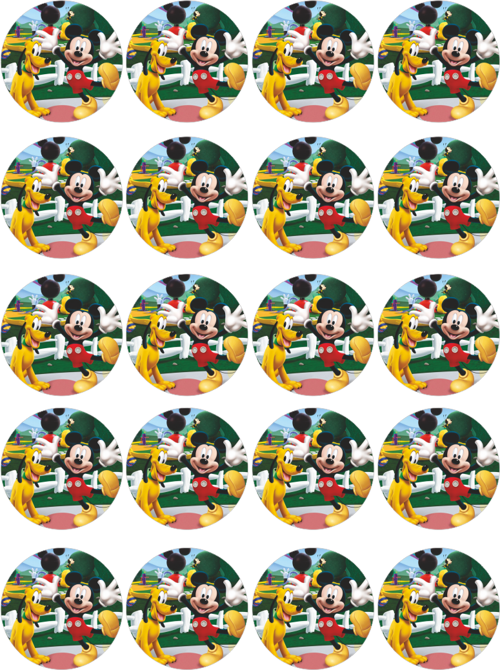 Mickey Mouse Yenilebilir Yuvarlak Kurabiye Resim Baskı