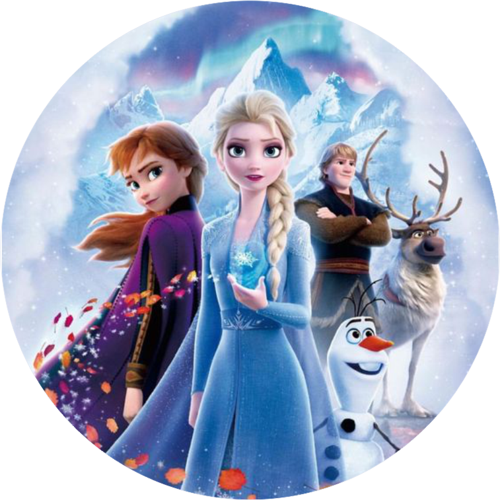 Frozen Yuvarlak Pasta Yenilebilir Resim Baskı 20 cm 