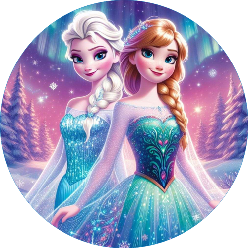 Frozen Yuvarlak Pasta Yenilebilir Resim Baskı 20 cm