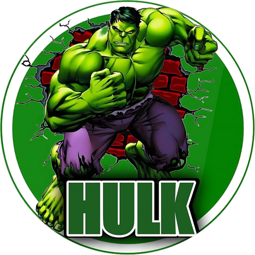Yenilebilir Yuvarlak Pasta Resim Baskısı 20 cm Şekerli Kağıt Hulk Temalı 20