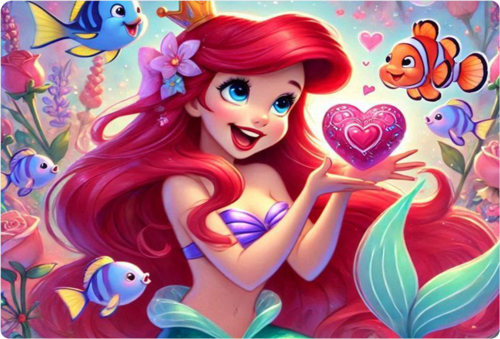 Deniz Kızı Dikdörtgen Pasta Yenilebilir Resim Baskı 28*19 cm
