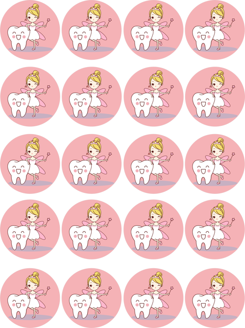 Diş Temalı Yenilebilir Yuvarlak Kurabiye Resim Baskı