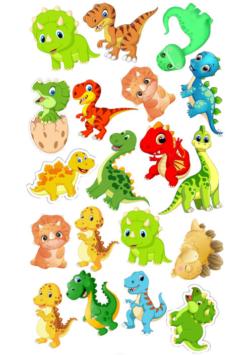 Yenilebilir Şekerli Kağıt Baskısı Cupcake ve Pasta Resim Baskı Dinazor Temalı 55