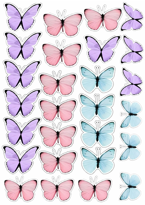 Kelebek Yenilebilir Cupcake ve Pasta Resim Baskı