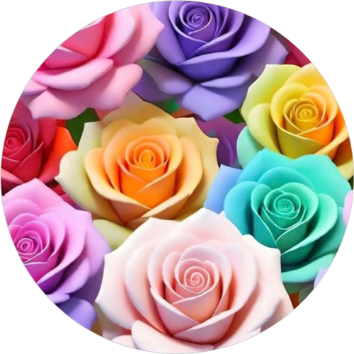 Yenilebilir Yuvarlak Pasta Resim Baskısı 20 cm Şekerli Kağıt Gül Temalı 104