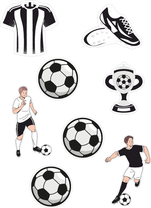 Siyah Beyaz Taraftar Yenilebilir Cupcake ve Pasta Resim Baskı