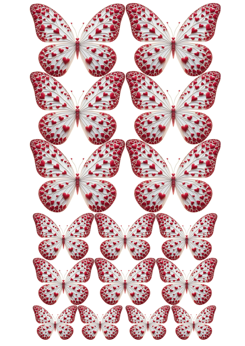 Yenilebilir Şekerli Kağıt Baskısı Cupcake ve Pasta Resim Baskı Kelebek Temalı 19