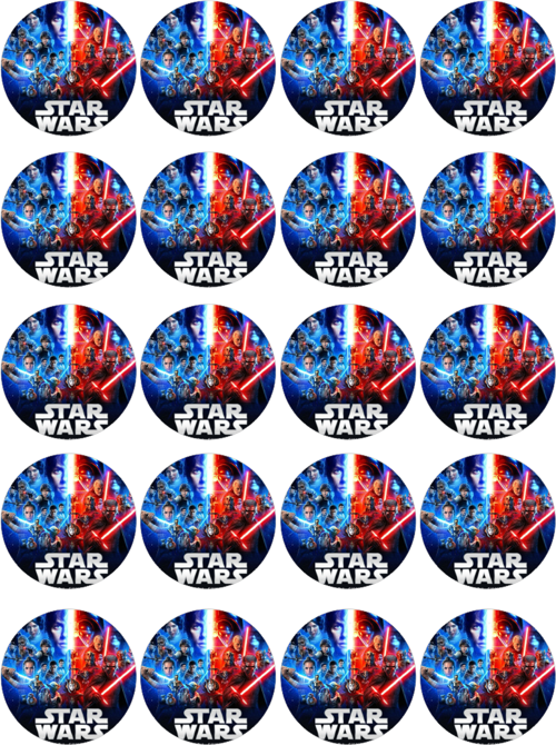 Starwars Yenilebilir Yuvarlak Kurabiye Resim Baskı