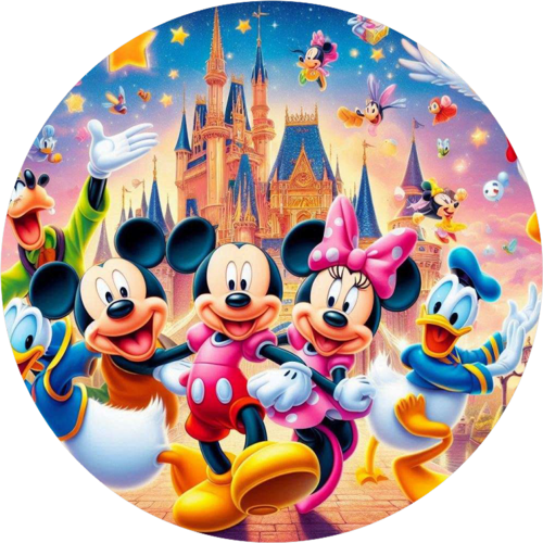 Walt Disney Yuvarlak Pasta Yenilebilir Resim Baskı 20 cm 