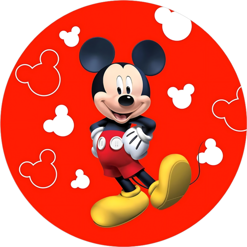 Yenilebilir Yuvarlak Pasta Resim Baskısı 20 cm Şekerli Kağıt Mickey Temalı 54