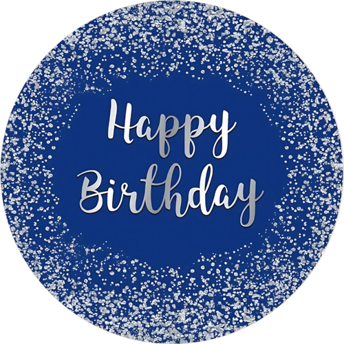 Yenilebilir Yuvarlak Pasta Resim Baskısı 20 cm Şekerli Kağıt Happy Birthday Temalı 72