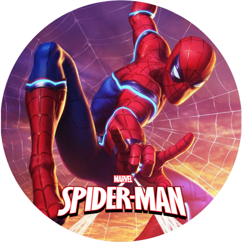 Spiderman Yuvarlak Pasta Yenilebilir Resim Baskı 20 cm 