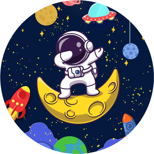 Uzay Yuvarlak Pasta Yenilebilir Resim Baskı 20 cm 