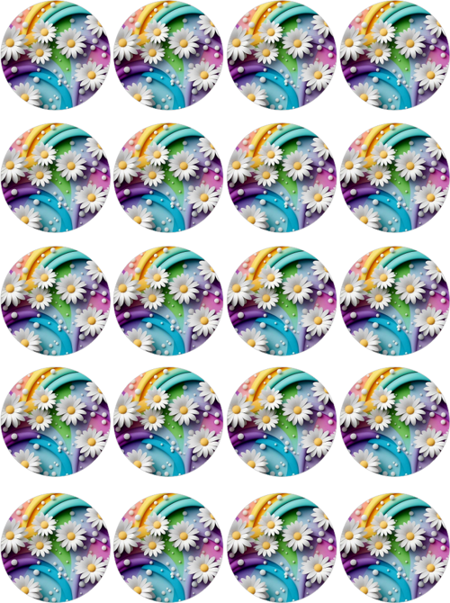 Papatya Yenilebilir Yuvarlak Kurabiye Resim Baskı