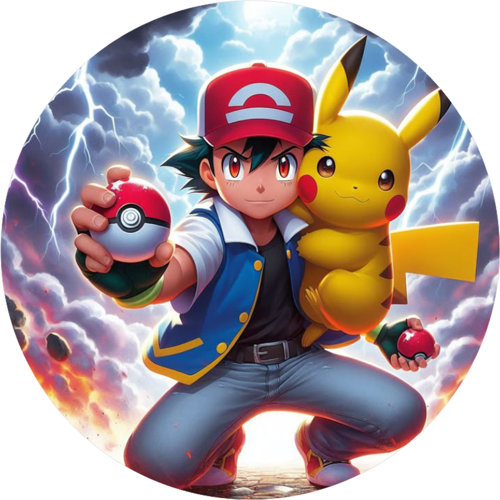Pokemon Yuvarlak Pasta Yenilebilir Resim Baskı 20 cm
