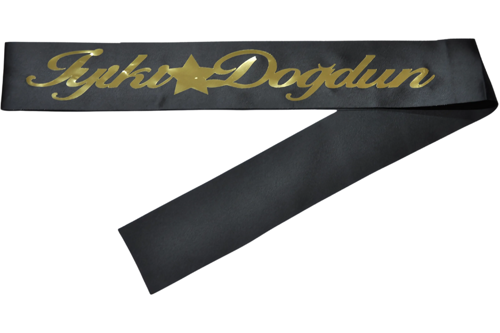 İyiki Doğdun Kuşak Siyah Üzeri Altın