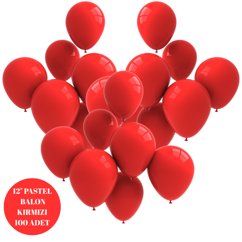 Kırmızı Pastel Balon 100 Adet 12 inç