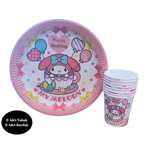 My Melodi Karton Tabak Bardak 8 li Set