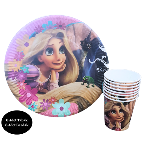 Rapunzel Karton Tabak Bardak 8 li Set