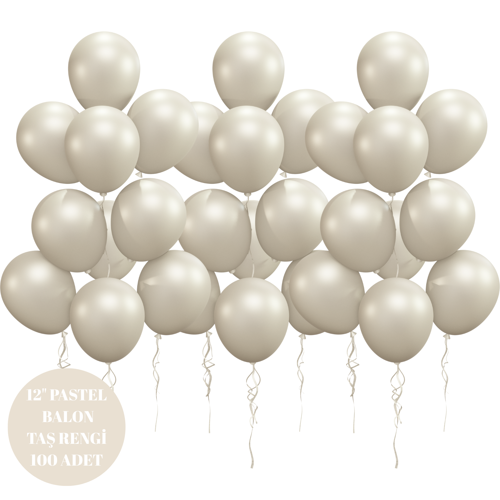 Taş Rengi Pastel Balon 100 Adet 12 inç