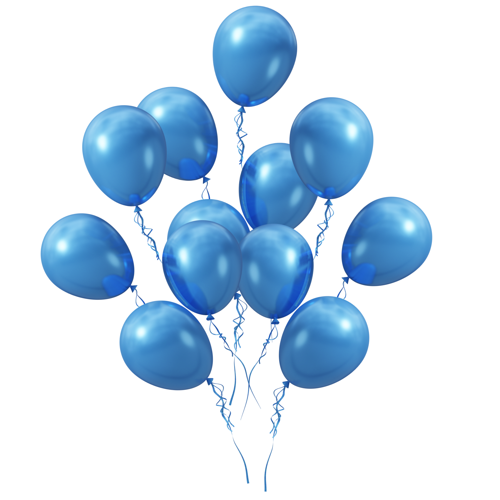 Mavi Metalik Balon 100 Adet 11 inç 28 cm