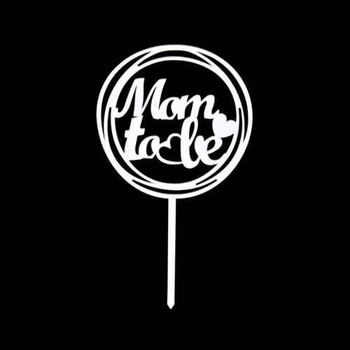 Mom to Be Gümüş Pleksi Pasta Süsü