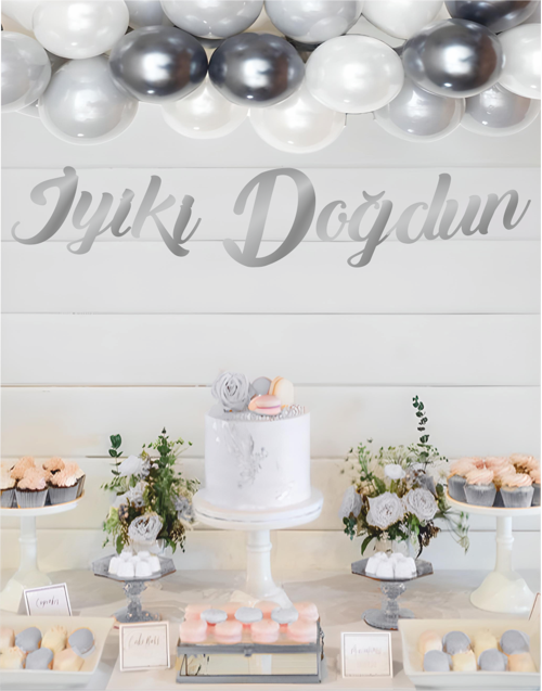 İyiki Doğdun Gümüş Kaligrafi Banner