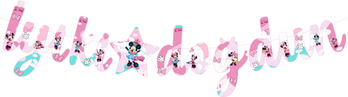 Minnie Mouse Temalı İyiki Doğdun Kaligrafi Banner