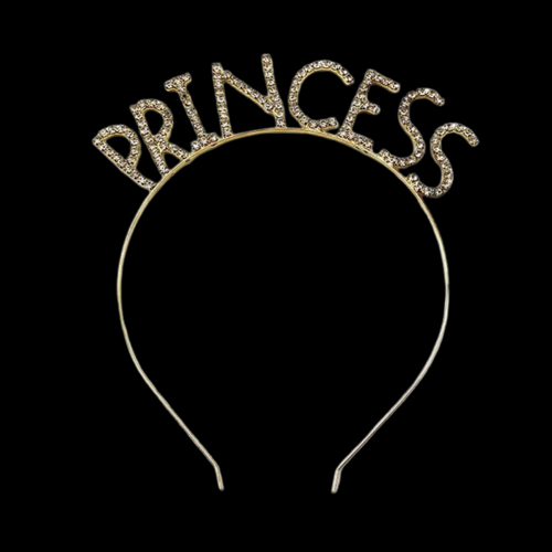 Princess Altın Renkli Taşlı Metal Taç