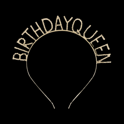Birthday Queen Altın Renkli Taşlı Metal Taç