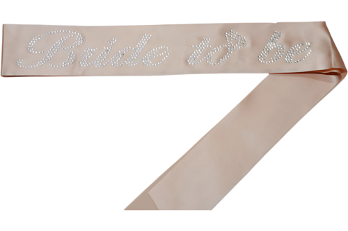 Bride To Be Kuşak Pudra Pembe Üzeri Gümüş Taşlı