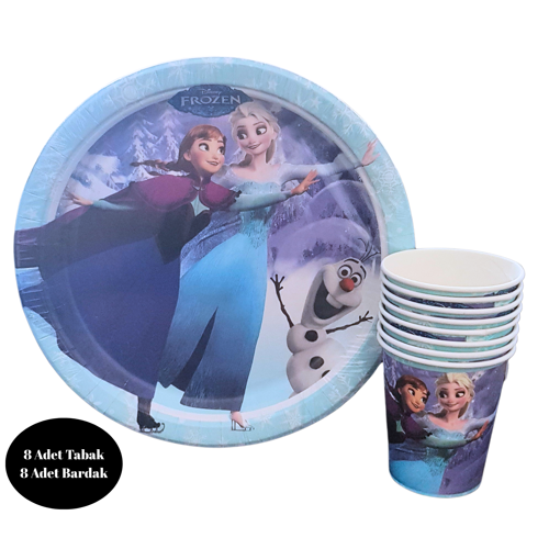 Frozen Karton Tabak Bardak 8 li Set