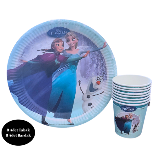 Frozen Karton Tabak Bardak 8 li Set