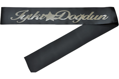 İyiki Doğdun Kuşak Siyah Üzeri Gümüş