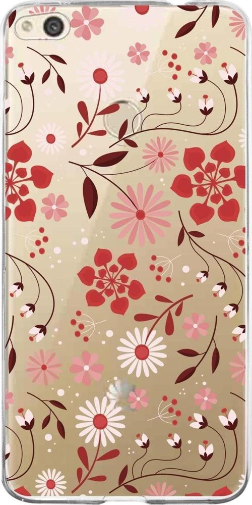 Huawei Gr3 2017 Uyumlu Kapak Flowers Tasarımlı Şeffaf Silikon Kılıf