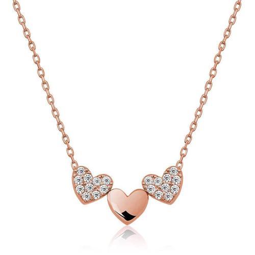 925 Ayar Gümüş Üç Kalp Kadın Gümüş Kolye