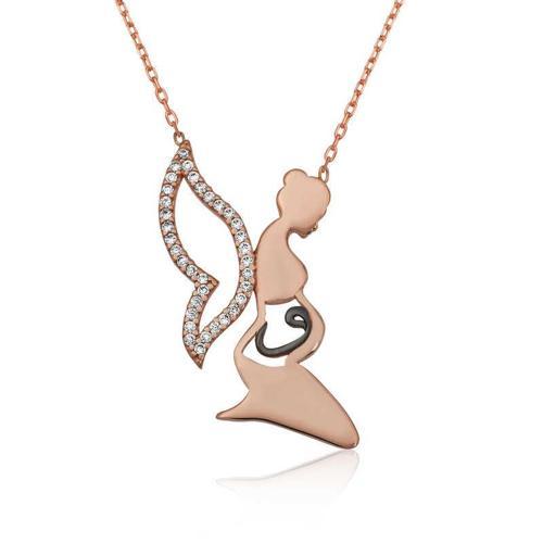 925 Ayar Gümüş Anne Vav Kadın Gümüş Kolye