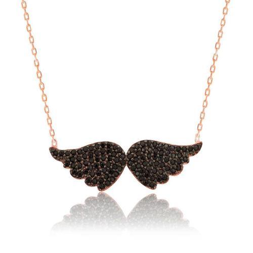 925 Ayar Gümüş Melek Kanadı Kadın Gümüş Kolye