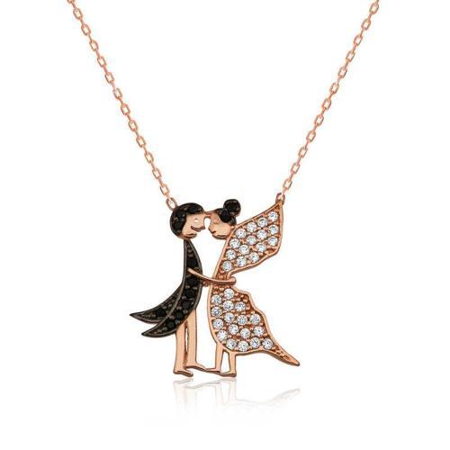 925 Ayar Gümüş Aşık Kelebekler Kadın Gümüş Kolye