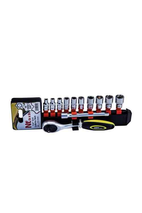 Ncset61 12 Parça 1/4" Altı Köşe Cr-V Lokma Seti
