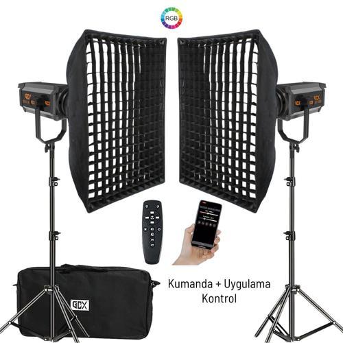 300 RGB III Profesyonel İkili Fotoğrafçılık ve Video Renkli Dolgu Işığı Seti