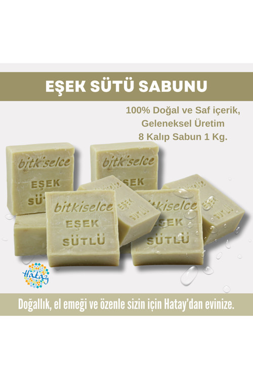 Saf Ve Doğal İçeriklerle Eşek Sütü Sabunu 950 Gr (8 Kalıp)