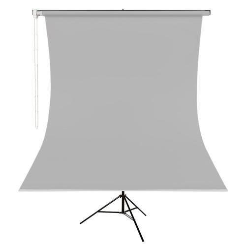 Kumaş - Seyyar Vesikalık Gri Renk Fon Perde 190x400 cm