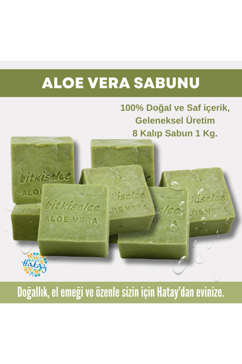 Saf Ve Doğal İçeriklerle Aloe Vera Sabunu 950 Gr (8 Kalıp)