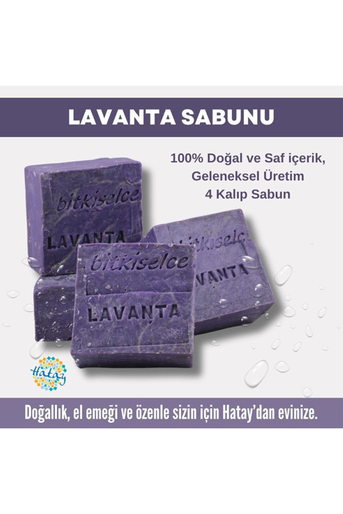 Saf Ve Doğal İçeriklerle Lavanta Sabunu 450 Gr (4 Kalıp)