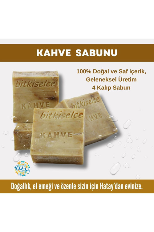 Saf Ve Doğal İçeriklerle Kahve Sabunu 450 Gr (4 Kalıp)