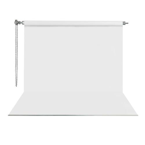 Sonsuz Beyaz Fon Perde (Kumaş) 2.70x5.80 Metre, Boru, Makara, Zincir