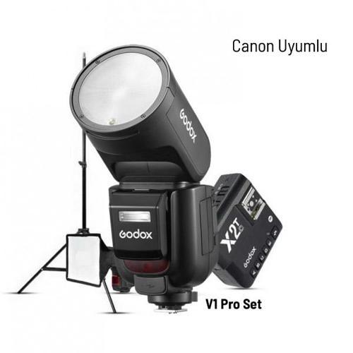 V1 Pro Canon Flaş Full Set (Flaş, X2 Tetikleyici, 15x20 Softbox, Tripod)