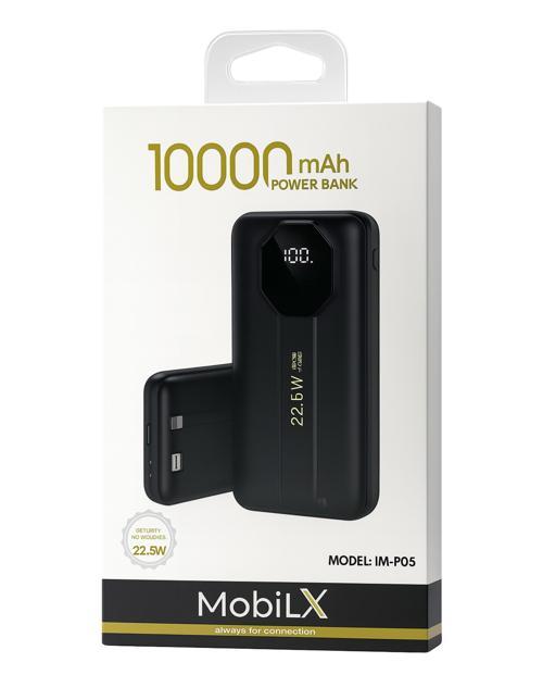 Mobilx 10000 mAh 22.5W Hızlı Şarj Powerbank (Siyah/Beyaz)