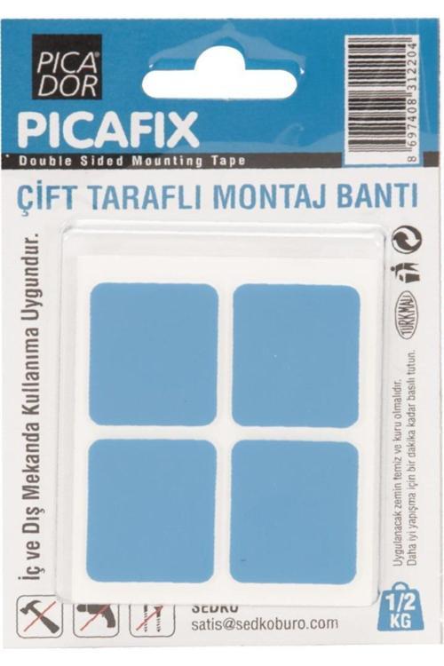 Picador Çift Taraflı Montaj Bandı Kare Mavi - 2 adet